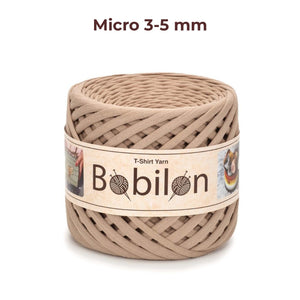 T-shirt yarn, Micro 3-5 mm, Caramel