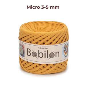T-shirt yarn, Micro 3-5 mm, Mustard