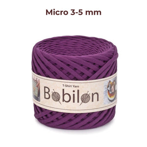 T-shirt yarn, Micro 3-5 mm, Plum Pie