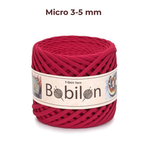 T-shirt yarn, Micro 3-5 mm, Ruby