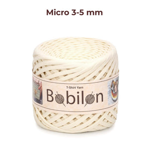 T-shirt yarn, Micro 3-5 mm, Vanilla