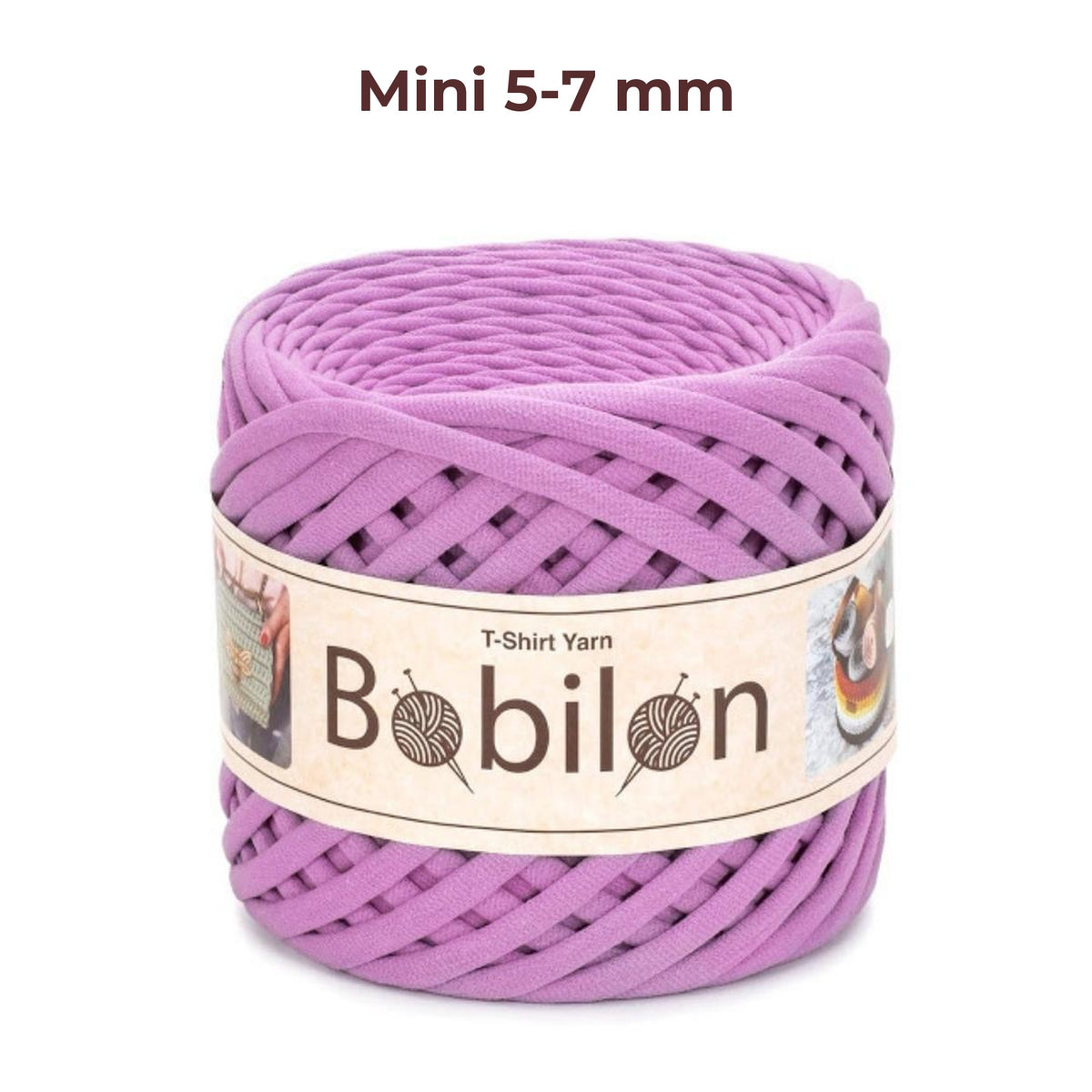 T-shirt yarn, Mini 5-7 mm, Bubble Gum