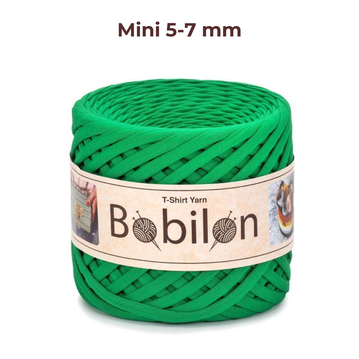 T-shirt yarn, Mini 5-7 mm, Green Island