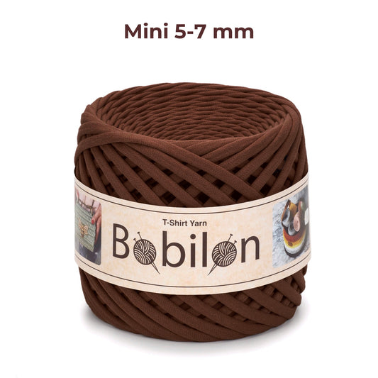 T-shirt yarn, Mini 5-7 mm, Sweet Brownie