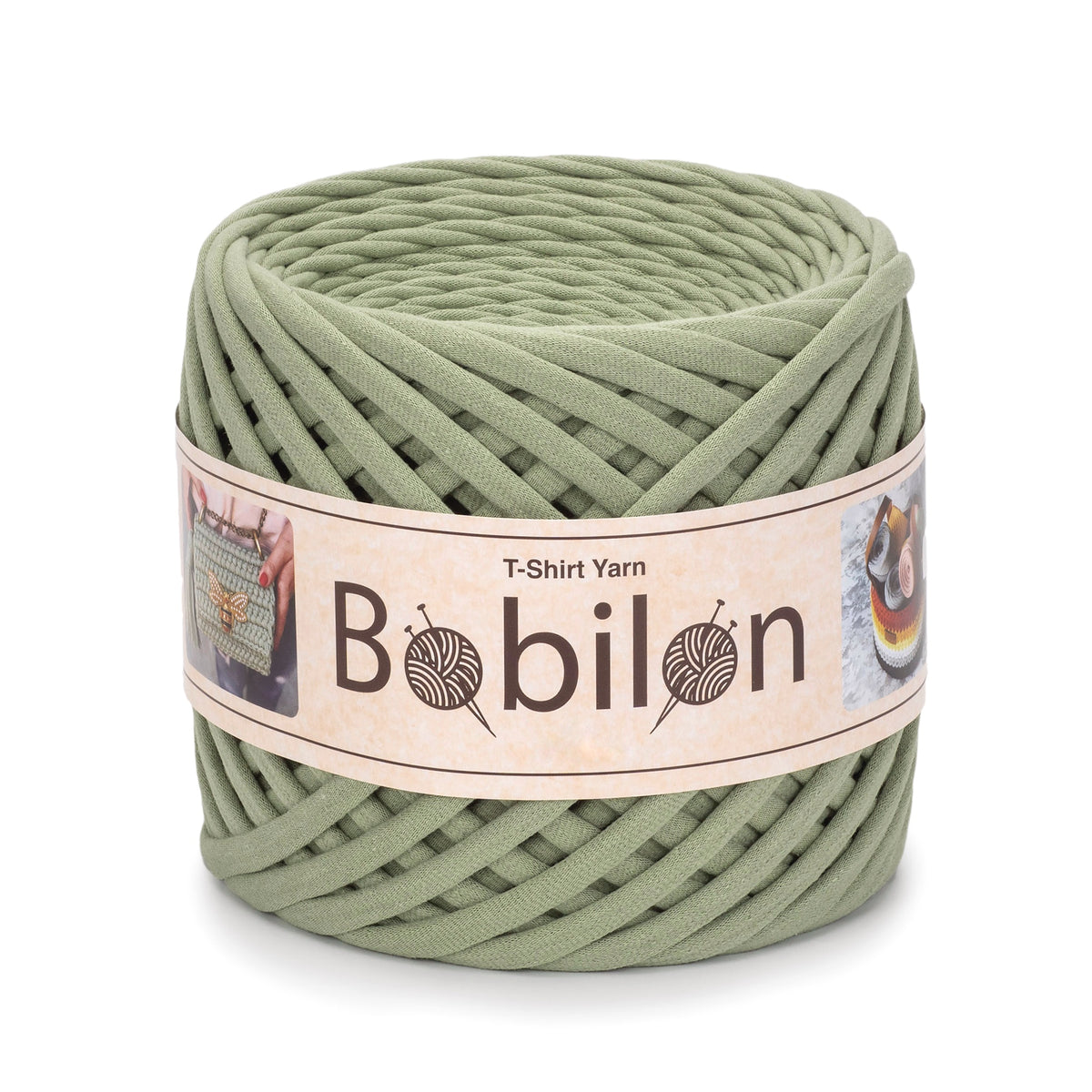 T-shirt yarn, Medium 7-9 mm, Olive
