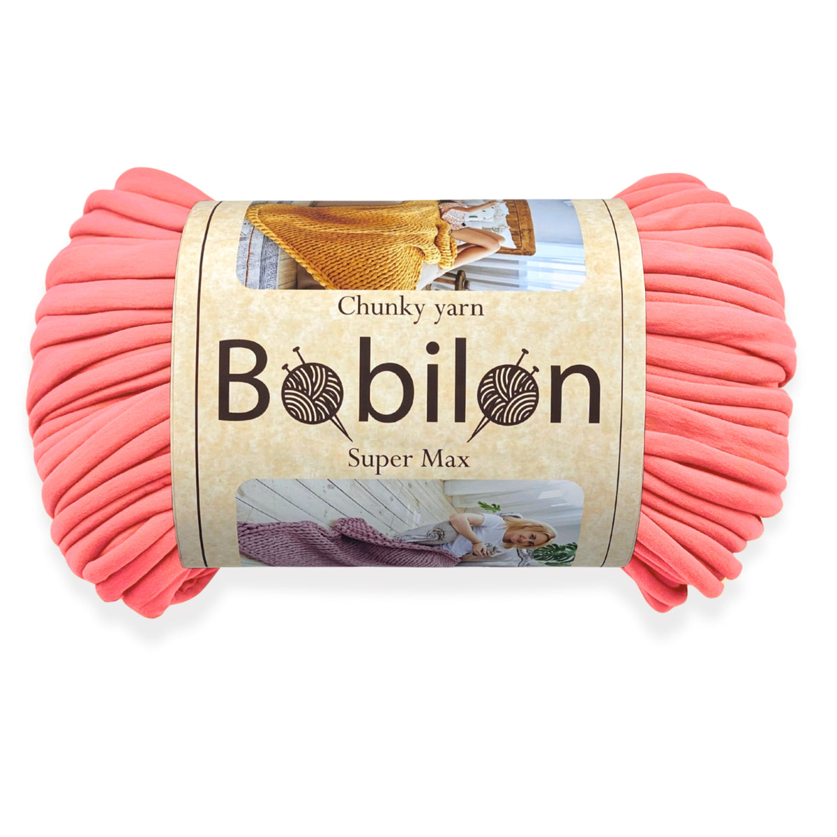 Super Thick T-Shirt Yarn 20–30 mm for Giant Crochet, Hand Knitting & Macrame – Chunky Cotton Tube Yarn – DIY Home Decor – Apricot Crush