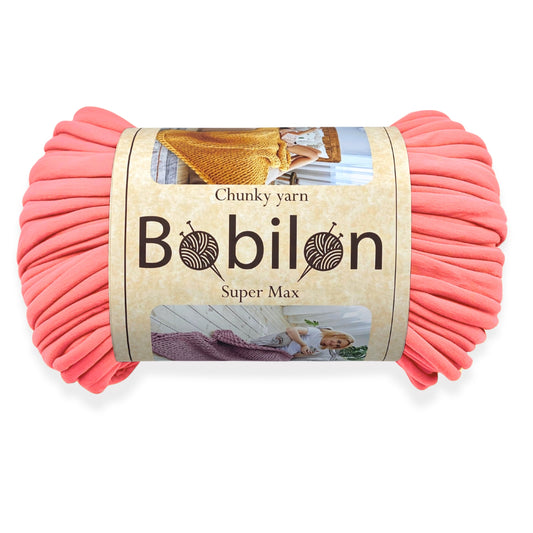 Super Thick T-Shirt Yarn 20–30 mm for Giant Crochet, Hand Knitting & Macrame – Chunky Cotton Tube Yarn – DIY Home Decor – Apricot Crush