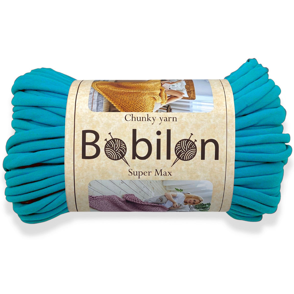 Super Thick T-Shirt Yarn 20–30 mm for Giant Crochet, Hand Knitting & Macrame – Chunky Cotton Tube Yarn – DIY Home Decor – Blue Lagoon