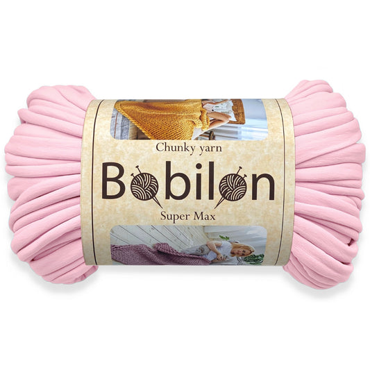 Super Thick T-Shirt Yarn 20–30 mm for Giant Crochet, Hand Knitting & Macrame – Chunky Cotton Tube Yarn – DIY Home Decor – Blush Pink