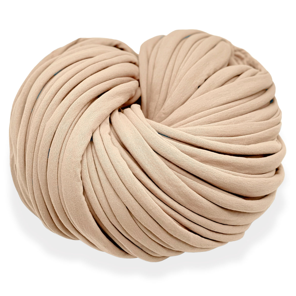 Super Thick T-Shirt Yarn 20–30 mm for Giant Crochet, Hand Knitting & Macrame – Chunky Cotton Tube Yarn – DIY Home Decor – Caramel