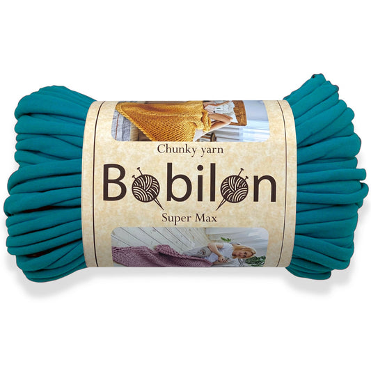 Super Thick T-Shirt Yarn 20–30 mm for Giant Crochet, Hand Knitting & Macrame – Chunky Cotton Tube Yarn – DIY Home Decor – Deep Ocean