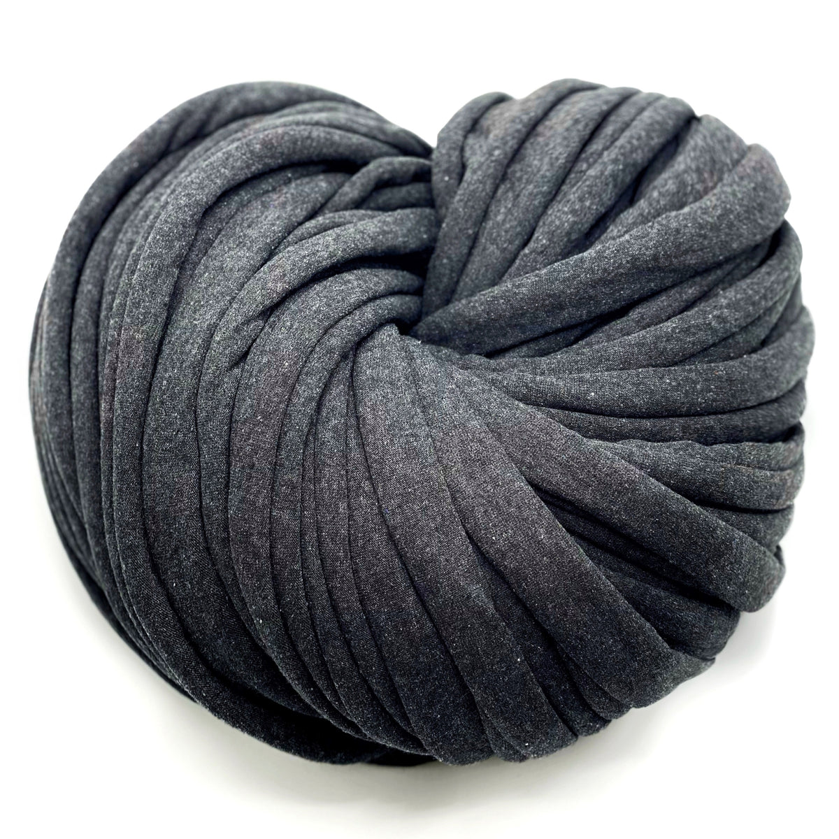 Super Thick T-Shirt Yarn 20–30 mm for Giant Crochet, Hand Knitting & Macrame – Chunky Cotton Tube Yarn – DIY Home Decor – Graphite