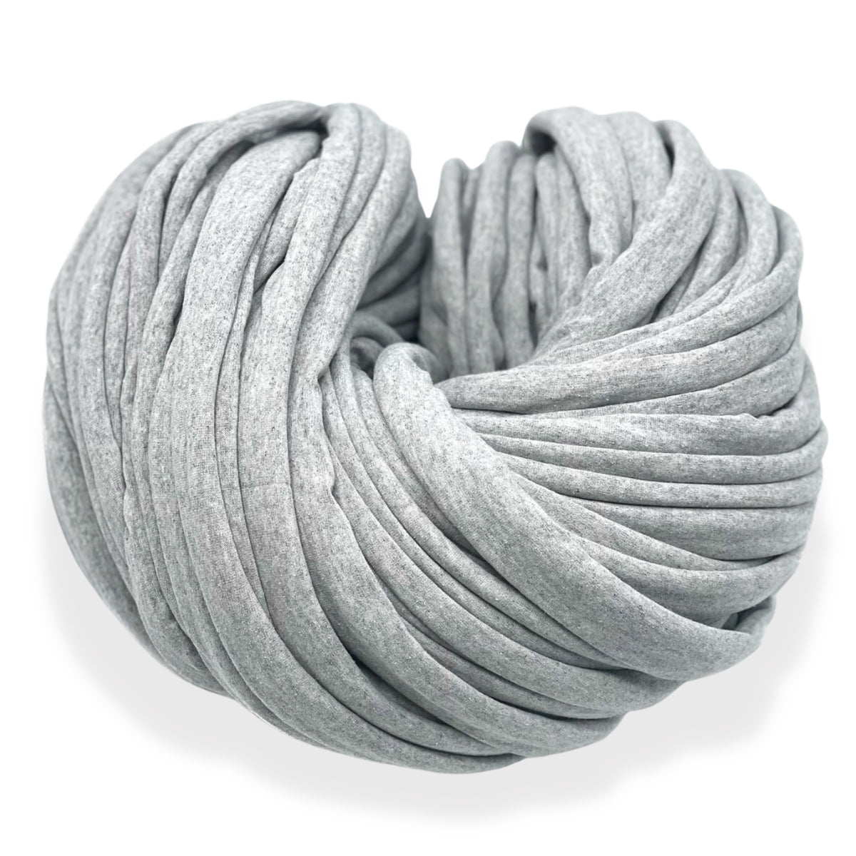 Super Thick T-Shirt Yarn 20–30 mm for Giant Crochet, Hand Knitting & Macrame – Chunky Cotton Tube Yarn – DIY Home Decor – Gray Melange