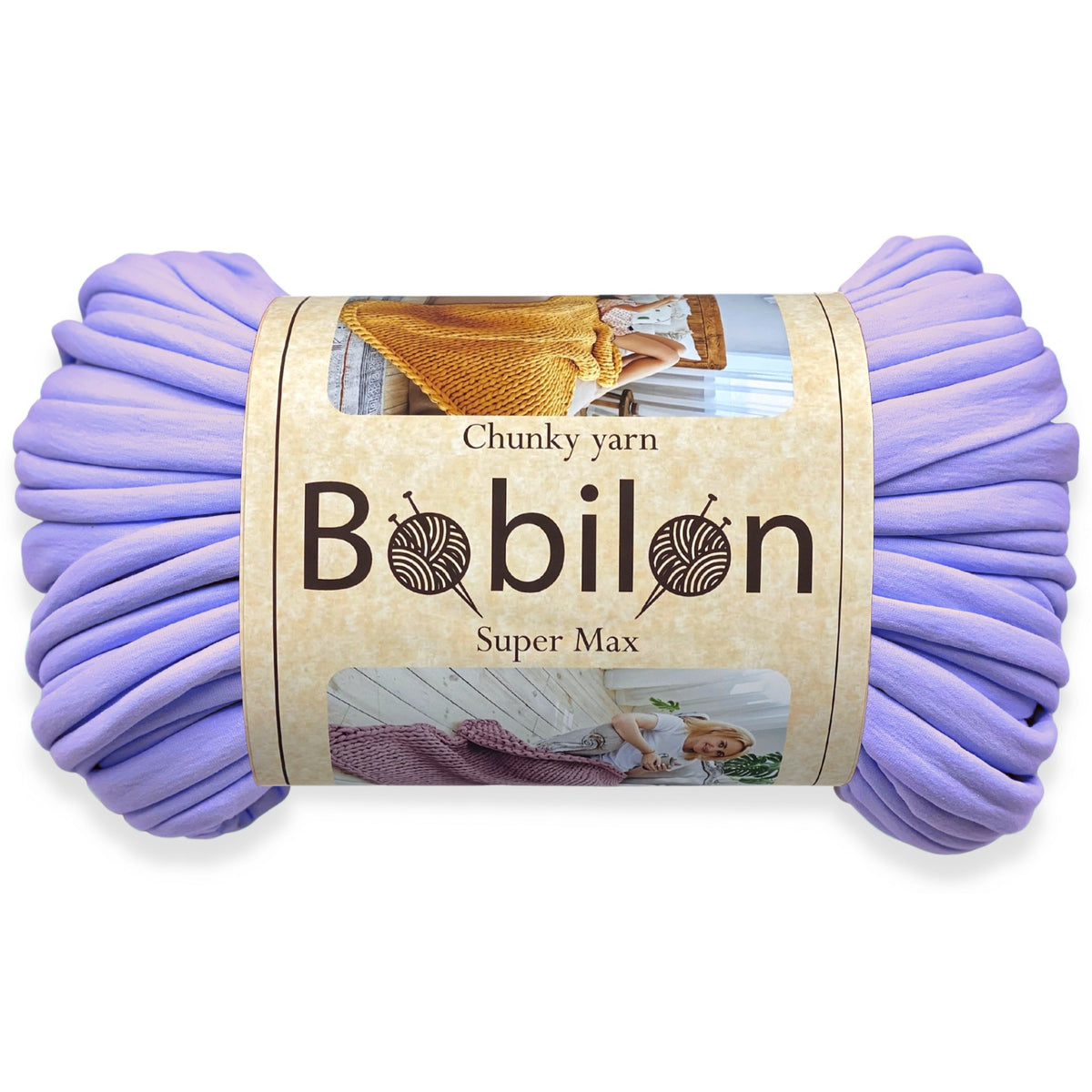Super Thick T-Shirt Yarn 20–30 mm for Giant Crochet, Hand Knitting & Macrame – Chunky Cotton Tube Yarn – DIY Home Decor – Lavender
