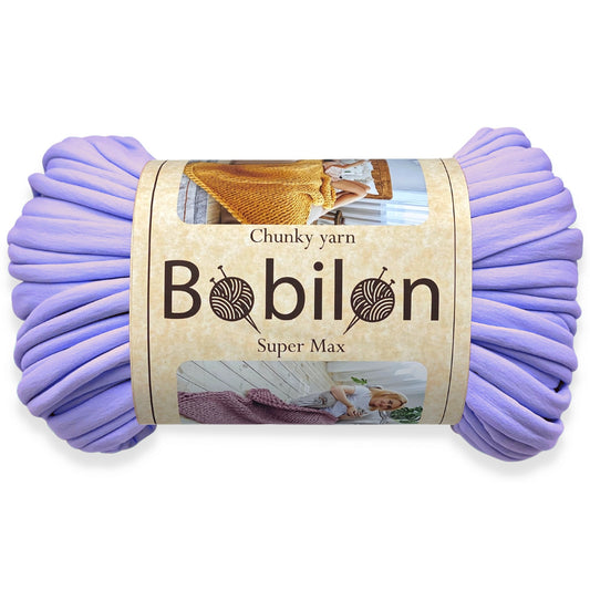 Super Thick T-Shirt Yarn 20–30 mm for Giant Crochet, Hand Knitting & Macrame – Chunky Cotton Tube Yarn – DIY Home Decor – Lavender
