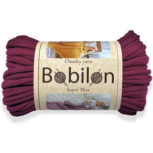 Super Thick T-Shirt Yarn 20–30 mm for Giant Crochet, Hand Knitting & Macrame – Chunky Cotton Tube Yarn – DIY Home Decor – Marsala