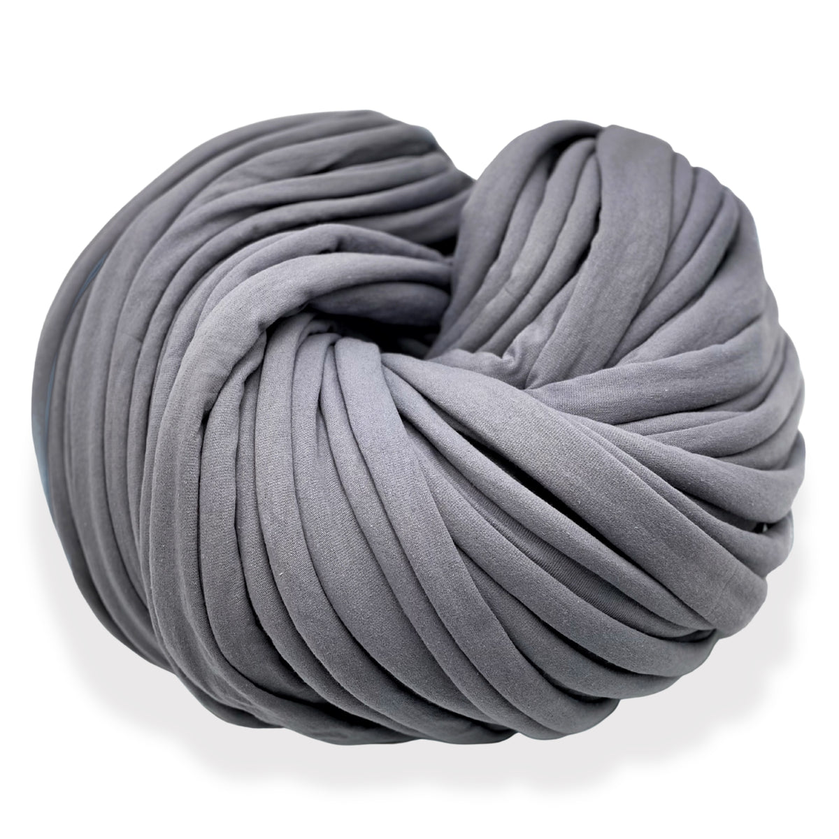 Super Thick T-Shirt Yarn 20–30 mm for Giant Crochet, Hand Knitting & Macrame – Chunky Cotton Tube Yarn – DIY Home Decor – Mr. Gray
