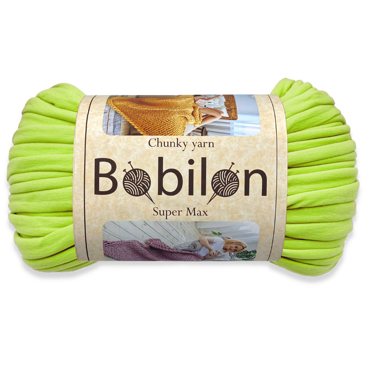 Super Thick T-Shirt Yarn 20–30 mm for Giant Crochet, Hand Knitting & Macrame – Chunky Cotton Tube Yarn – DIY Home Decor – Neon