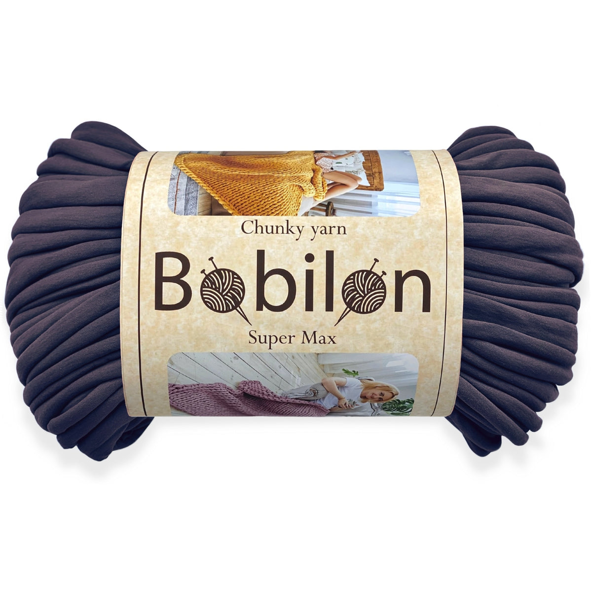 Super Thick T-Shirt Yarn 20–30 mm for Giant Crochet, Hand Knitting & Macrame – Chunky Cotton Tube Yarn – DIY Home Decor – Nightfall