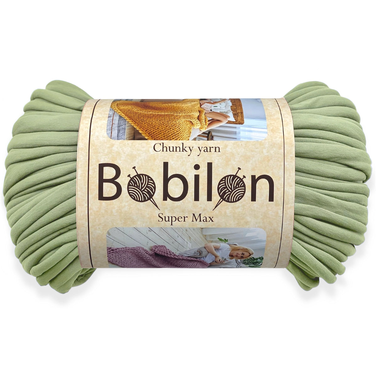 Super Thick T-Shirt Yarn 20–30 mm for Giant Crochet, Hand Knitting & Macrame – Chunky Cotton Tube Yarn – DIY Home Decor – Olive