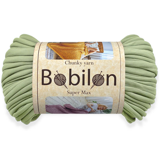 Super Thick T-Shirt Yarn 20–30 mm for Giant Crochet, Hand Knitting & Macrame – Chunky Cotton Tube Yarn – DIY Home Decor – Olive