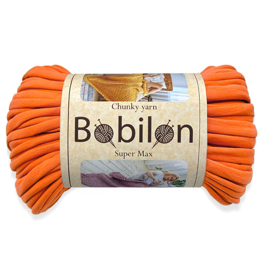 Super Thick T-Shirt Yarn 20–30 mm for Giant Crochet, Hand Knitting & Macrame – Chunky Cotton Tube Yarn – DIY Home Decor – Orange