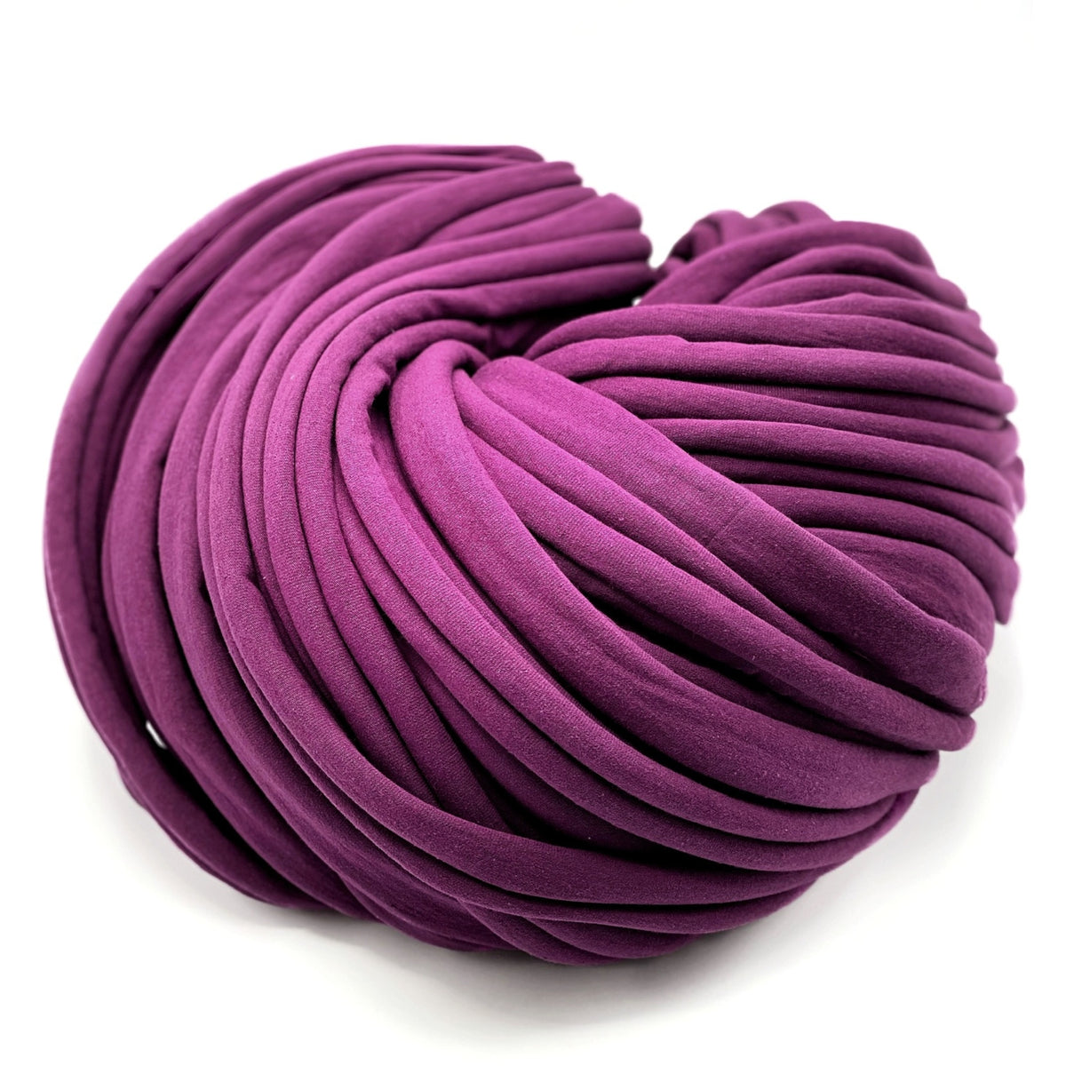 Super Thick T-Shirt Yarn 20–30 mm for Giant Crochet, Hand Knitting & Macrame – Chunky Cotton Tube Yarn – DIY Home Decor – Plum Pie
