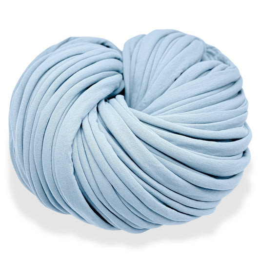 Super Thick T-Shirt Yarn 20–30 mm for Giant Crochet, Hand Knitting & Macrame – Chunky Cotton Tube Yarn – DIY Home Decor – Sky Blue