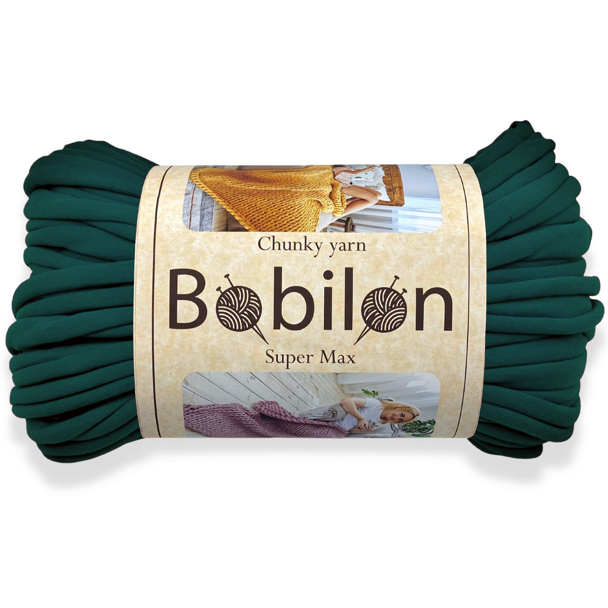 Super Thick T-Shirt Yarn 20–30 mm for Giant Crochet, Hand Knitting & Macrame – Chunky Cotton Tube Yarn – DIY Home Decor – Ultramarine Green