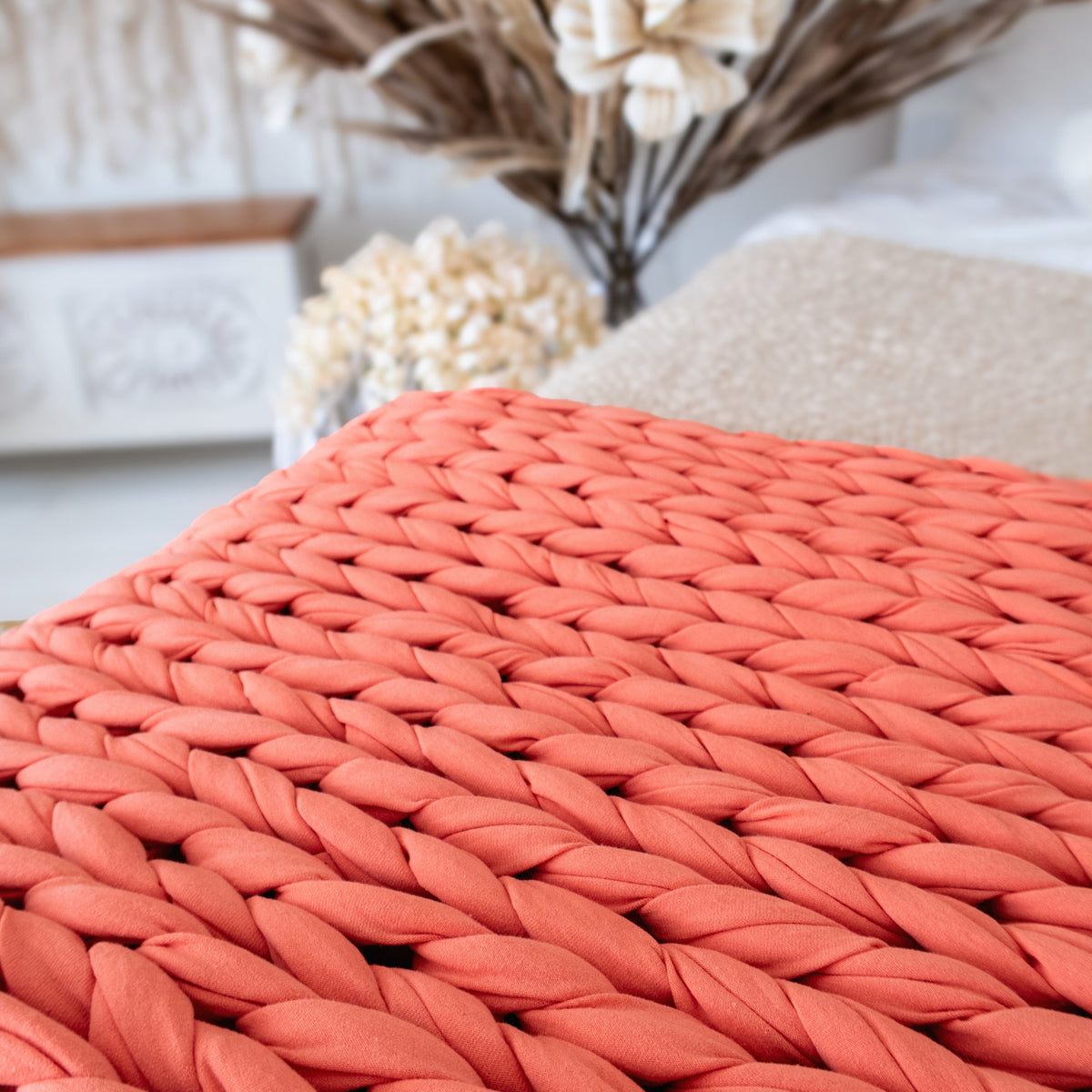 Super Thick T-Shirt Yarn 20–30 mm for Giant Crochet, Hand Knitting & Macrame – Chunky Cotton Tube Yarn – DIY Home Decor – Apricot Crush