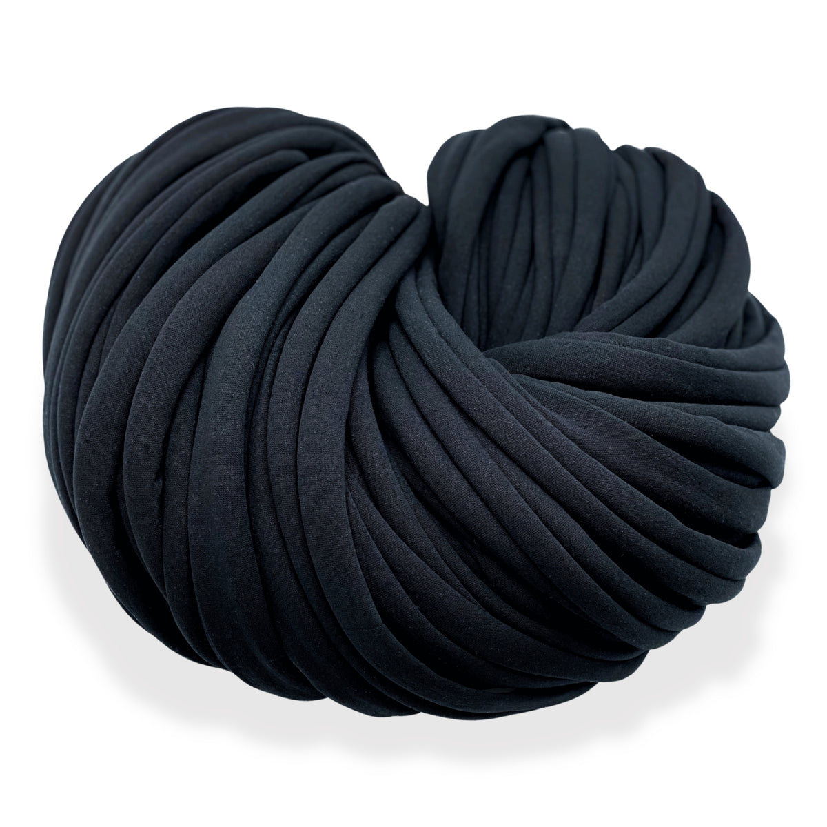 Super Thick T-Shirt Yarn 20–30 mm for Giant Crochet, Hand Knitting & Macrame – Chunky Cotton Tube Yarn – DIY Home Decor – Black Passion