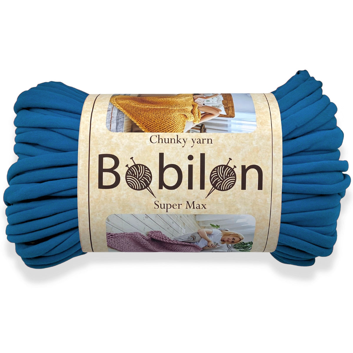 Super Thick T-Shirt Yarn 20–30 mm for Giant Crochet, Hand Knitting & Macrame – Chunky Cotton Tube Yarn – DIY Home Decor – Blue Jeans