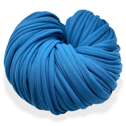 Super Thick T-Shirt Yarn 20–30 mm for Giant Crochet, Hand Knitting & Macrame – Chunky Cotton Tube Yarn – DIY Home Decor – Blue Jeans