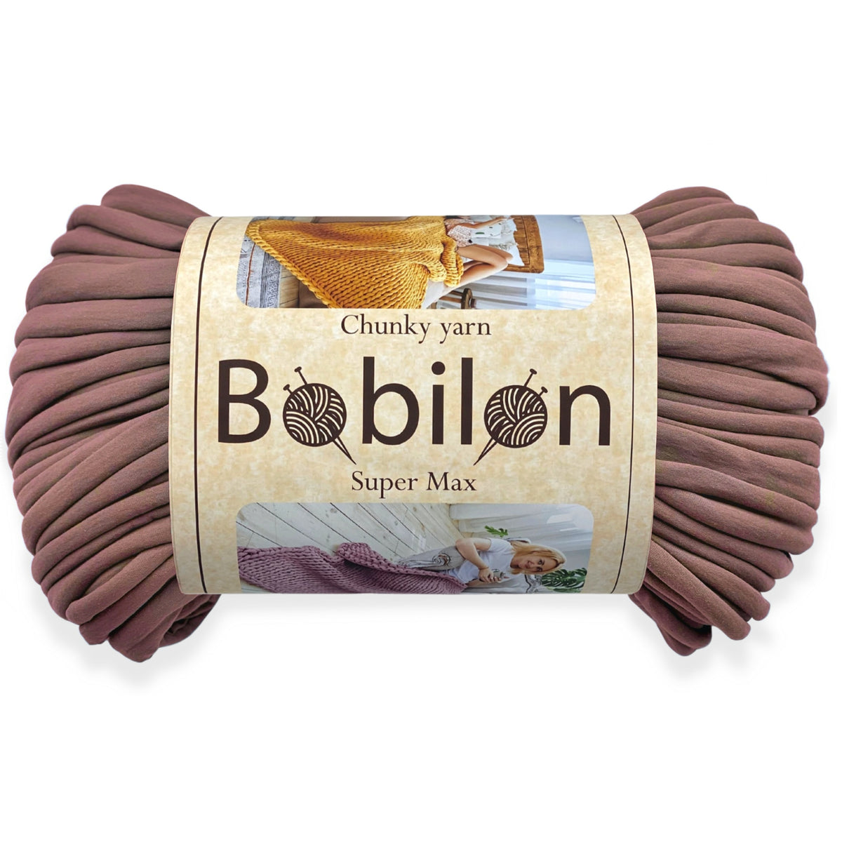 Super Thick T-Shirt Yarn 20–30 mm for Giant Crochet, Hand Knitting & Macrame – Chunky Cotton Tube Yarn – DIY Home Decor – Cocoa