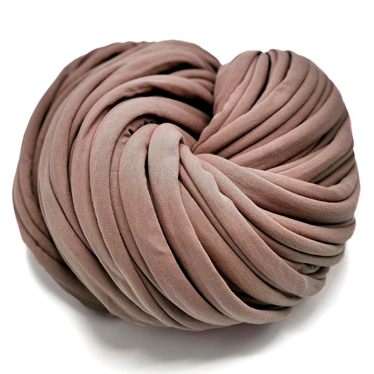 Super Thick T-Shirt Yarn 20–30 mm for Giant Crochet, Hand Knitting & Macrame – Chunky Cotton Tube Yarn – DIY Home Decor – Cocoa