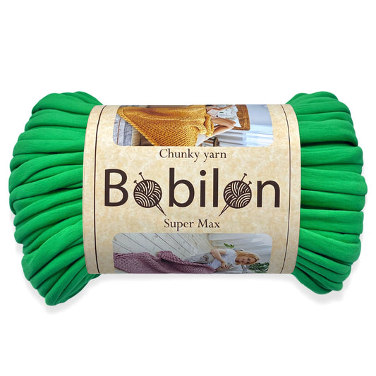 Super Thick T-Shirt Yarn 20–30 mm for Giant Crochet, Hand Knitting & Macrame – Chunky Cotton Tube Yarn – DIY Home Decor – Green Island