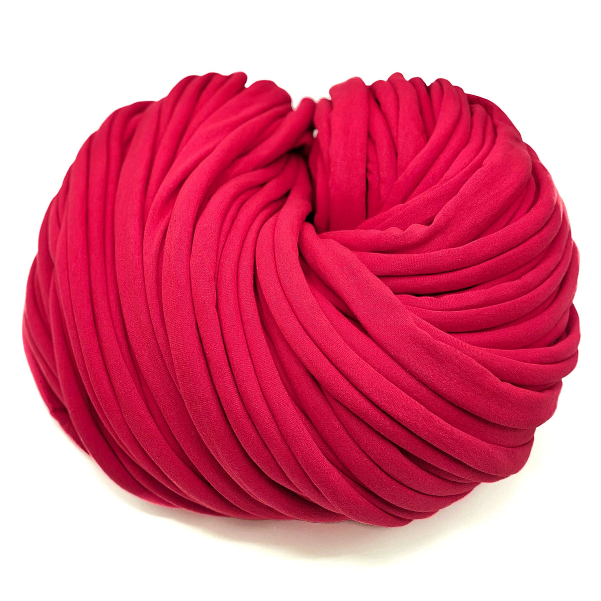 Super Thick T-Shirt Yarn 20–30 mm for Giant Crochet, Hand Knitting & Macrame – Chunky Cotton Tube Yarn – DIY Home Decor – Ruby