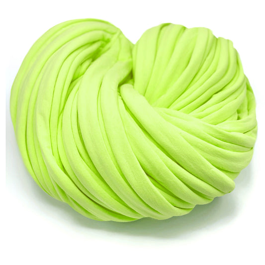 Super Thick T-Shirt Yarn 20–30 mm for Giant Crochet, Hand Knitting & Macrame – Chunky Cotton Tube Yarn – DIY Home Decor – Neon