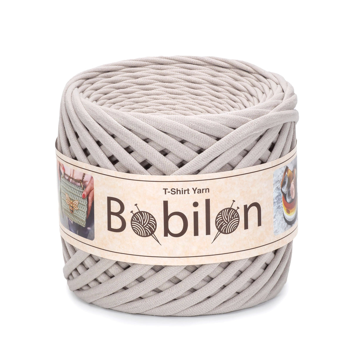 T-shirt yarn, Medium 7-9 mm, Stone