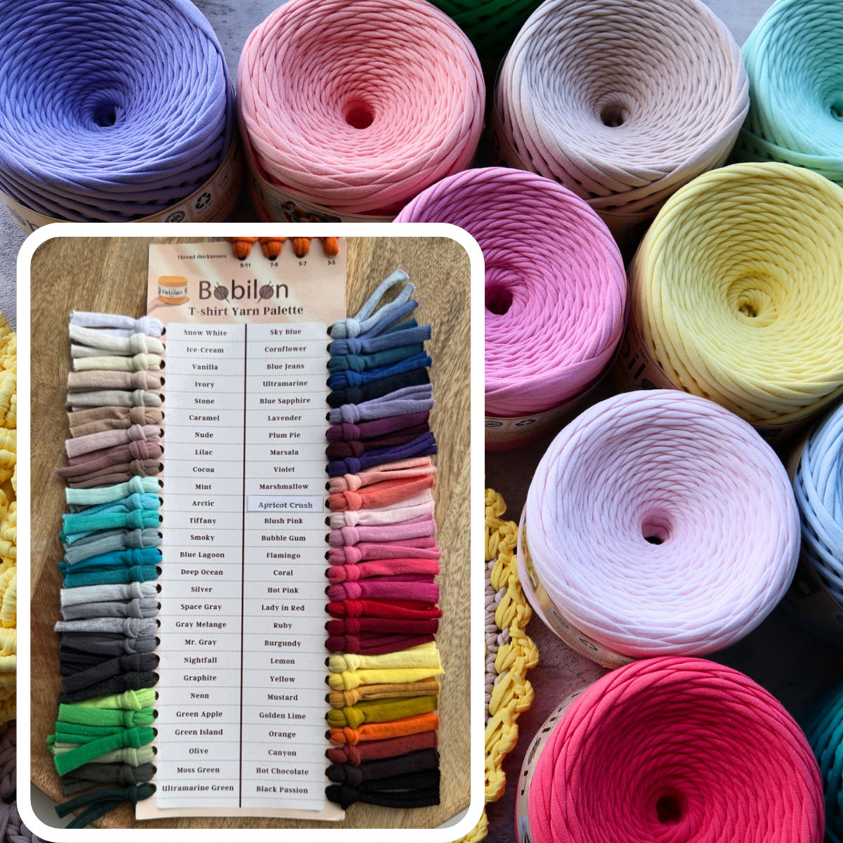 Bobilon Cotton T-Shirt Yarn Color Palette Card