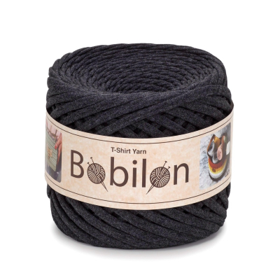 T-Shirt Yarn Ball, Graphite 5-7 mm
