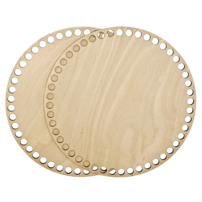 Bobilon Set Of 2 Round Wooden Bottoms For Crochet Baskets 20 cm (7.8 in)