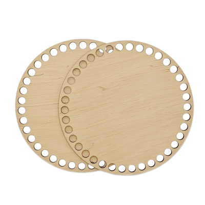 Bobilon Set Of 2 Round Wooden Bottoms For Crochet Baskets 16 cm (6.2 in)