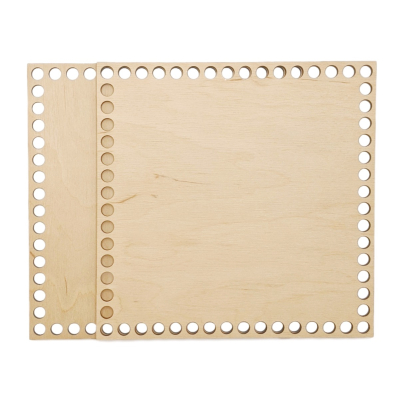 Bobilon Set Of 2 Square Wooden Bottoms For Crochet Baskets 20 x 20 cm (7.8 x 7.8 in)