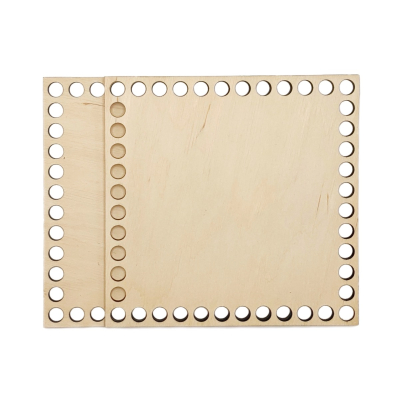 Bobilon Set Of 2  Square Wooden Bottoms For Crochet Baskets 15 x 15 cm (5.9 x 5.9 in)