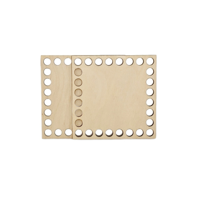 Bobilon Set Of 2  Square Wooden Bottoms For Crochet Baskets 10 x 10 cm (3.9 x 3.9 in)