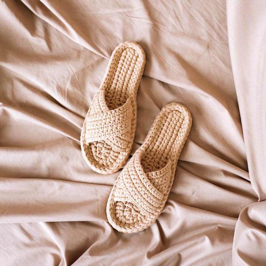 PDF Crochet Criss Cross Slippers Pattern